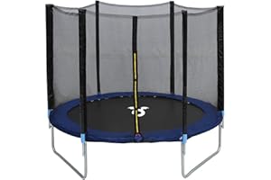 CHARLES BENTLEY Monster, Children's, 8ft Trampoline, with Safety Net Enclosure, Foam Padding, Galvanised Steel Frame, Sports, Gymnastics, Outdoor Play, Family, Kids, Enclosure Poles (244x244x200cm)
