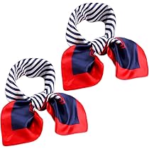 HICARER 12 Sciarpe Marinaio In Seta Imitata Per Donna Fazzoletto Collo Nautica Blu Bianca Rossa Foulard Quadrata Classico 122186737