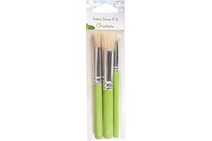 Avenue Mandarine - Ref 42462MD - Wide Stencil Brushes (Set of 3) - 3 Brushes With Different Widths, Ideal for Use With Avenue Mandarine Stencil Sets, Suitable for Ages 3+,Multicolour,18.0x5.0x1.0 cm