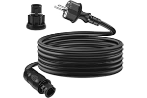 MaxEarn Kabel przyłączeniowy BC01 gniazdo wtykowe z wtyczką Schuko + zaślepka Betteri, 3-biegunowy solarny kabel elektryczny H07RN-F 3 x 1,5 mm² do przyłącza AC do kuchenki mikrofalowej Hoymiles Deye