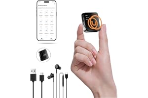 JUSTSTONE 128GB Mini Digitales Diktiergerät, AI Rauschunterdrückung, 3072Kbps Magnetic Diktiergerät mit Playback für Interviews/Klassen/Meeting