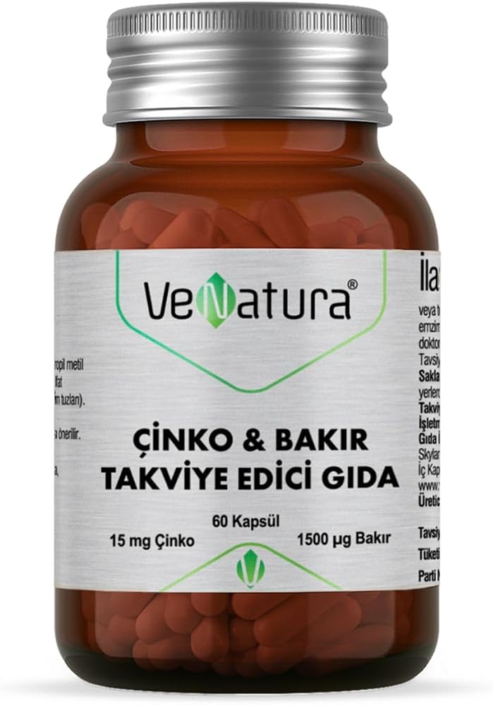 Venatura Çinko & Bakır Takviye Edici Gıda 60 Kapsül 1 Paket (1 x 1 Adet)