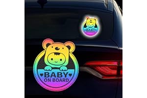 Nouiroy – Autocollants « Baby on Board » pour voitures, super réfléchissants et autocollants en vinyle imperméable pour voiture, pare-chocs, fenêtre de voiture, panneau d'avertissement de sécurité,
