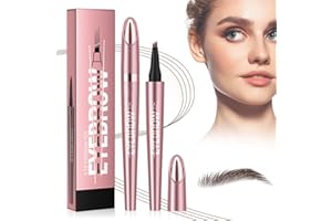 TBLMPNE Crayon Sourcil imperméable avec 4 pointes de fourchette, Magique 3D Micro Crayon Sourcils, Crayon Yeux Crayon Sourcil Waterproof crée sans effort des sourcils d'apparence naturelle (02# Marron foncé)