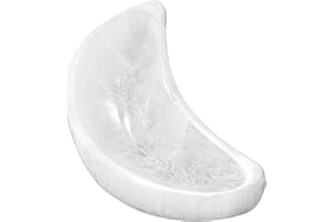 NKlaus Cuenco de selenita de media luna 10 x 5,5 cm – Fuente de energía para carga de piedras preciosas, reiki y limpieza espiritual, ideal para meditación, feng shui y armonización de chakras