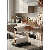 Coverest Mutfak Kağıt Havlu Standı 28.5x18x27.7 cm Ahşap ve Plastik | Tek Elle Kullanım, Tak-&Ccedil;ıkar Sistem, Tezgah &Uuml;st&uuml; Stand,