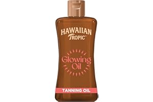 Hawaiian Tropic | Huile de bronzage Glowing, 200 ml, Parfum tropical avec vitamine E, Vegan