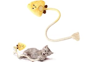 Eupneicu Interaktives Katzenspielzeug, Plüsch Katzenspielzeug, Katzen Spielzeug Und Kätzchen Spielzeug [Gelb]