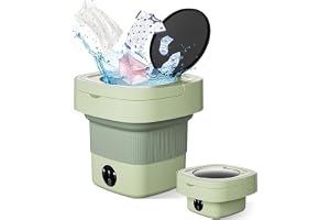 Portable Washing Machine and Dryer,Mini Washing Machine With Spinner,Modes Deep Cleaning, Suitable For Apartments, Dormitories, Camping, RV Travel (6.5L-Green).
