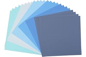 Vaessen Creative Florence Cardstock teksturowane materiały do tworzenia kolorowych kart, 30,5 x 30,5 cm, niebieskie, 24 arkusze, kolorowy papier do scrapbookingu, tworzenia kart i innych rzemiosł