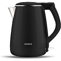 Havells Aqua Plus 1.2 litre Double Wall Kettle / 304 Stainless Steel Inner Body / Cool touch outer body / Wider mouth/ 2…