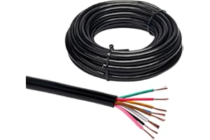BEIJISTAR 10M 7x0,5+1x1.0mm² Automotive Round Cable, 12V 24V 8 Core Trailer Cable, 8 Core Thin Wall Electricl Wire Car Cable for Caravan Truck RV Trailer 5/10 Meters