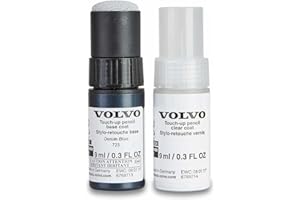 WENOKER Volvo Set de pintura de retoque azul metálico 723 Denim Blue Metallic 31442292L8 de 9 ml de barniz transparente de 9 ml