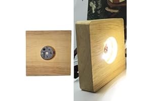 Kisbeibi Base quadrata in legno per luci LED, con cavo USB per decorazione laser in cristallo e resina