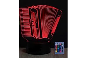 HPBN8 Ltd 3D Fisarmonica Luce Notturna Lampada 7/16 Cambiamento di Colore LED 3D Lampada Alimentazione USB Telecomando Decor Decorazioni di Natale Regalo di San Valentino Regalo di Compleanno