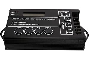 BOPFIMER Tc420 - Controlador de tiempo programable RGB, Dc12 V-24 V, 5 canales, regulador de temporización LED