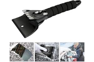 omitium Rascadores de Hielo, Parabrisas de Coche Pala de Nieve Portátil Nieve Herramienta de Eliminación para Coche para Parabrisas de Coche y Ventanas-Negro