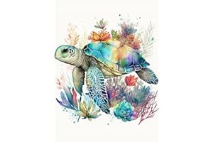 ASKKQTX Malen Nach Zahlen für Erwachsene,Schildkröten DIY Paint by Numbers Adult Handgemalt Ölgemälde Kit für Anfänger und Erwachsene,Tiere Pflanzen Paint by Number Als Geschenk Home Wand Dekor 30X40 CM