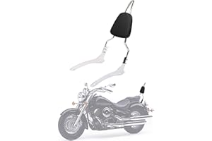 ‎PSLER psler Sissy Bar Gepäckträger-Set für Motorrad Beifahrer-Rückenlehne für Ya=ma=ha V Star/Drag Star XVS 1100 Classic 2000–2011 in Chrom, Stilvoll, verchromter Stahl und Kunstleder