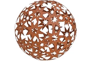 MATCHES21 HOME & HOBBY Matches21 Boule décorative en métal aspect rouille avec étoiles Ø 24 cm