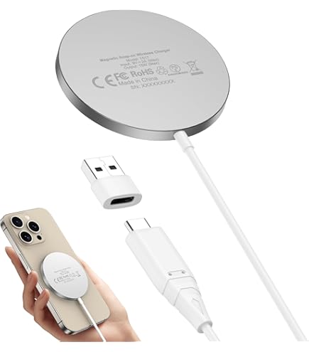 MANKIW Caricatore Auto Per MagSafe, 15W Caricatore Wireless Auto Per - Foto 12