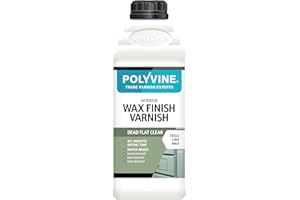 Polyvine Wax Finish Varnish Dead Flat – Quick Dry, Water Resistant Clear Varnish Wax - Quick Dry, Long Lasting Protection, Heat & Stain Resistant for Interior Wood, MDF, Furniture, Emulsion & More, 1L