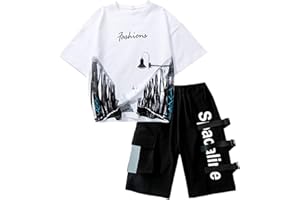 Volunboy Conjunto Niño Camiseta y Pantalones Cortos, Casual Manga Corta T-Shirt Jeans Shorts