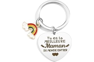 BOMEON Cadeau Fete des Meres Cadeau Personnalisé Porte Clef Maman Paques Noel Saint Valentin Idee de Retraite Anniversaire Du Nouvel An Cadeaux Pour Maman Cadeau Fête des Mères Rremerciement des Filles