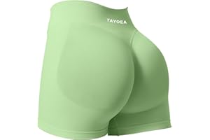 TAYOEA Short de Sport Femme Scrunch Pantalon de Sport Court Push Up Court Butt Lifting Gym Short sans Couture Workoutler Pantalon de Cyclisme