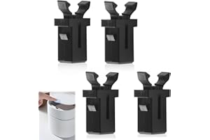 DILUSILK 4 Pcs Bin Lid Clasps Compatible with Brabantia 20L-60L Trash Cans, Black Push-Open Latches, Durable Replacement Lid Lock for Kitchen Waste Bins & Storage Boxes