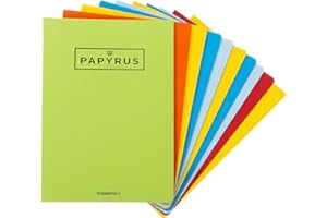 Unipapel 98420999. Pack de 10 Libretas Grapadas A4, 48 Hojas Milimetradas, 90 Gramos, Tapa Gofrada, Unipapyrus 13, Colores Surtidos Aleatorios
