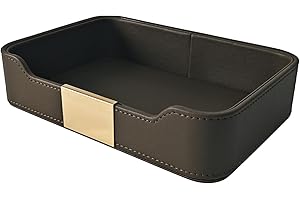 XNONE Luxury Leather Desktop Storage,Premium PU Leather Valet Tray Organizer,Entryway Table Decorative Tray,Nightstand Caddy Holder for Remote Controller,Keys,Phone,Wallet,Watch,Jewelry (Olive Green)