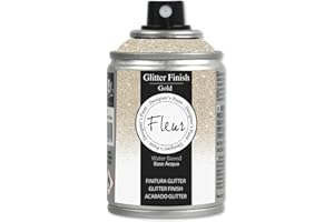 FLEUR DESIGNER'S PAINT | Finitura Trasparente Glitterata in Versione Spray a Base d'Acqua, Fleur Spray Glitter, Colore Gold, Formato 100 ml
