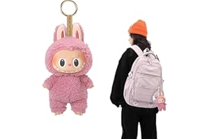 LEGQYJK La-bubu Peluche Keychains, 16cm La-bubu Portachiavi, Biglietto da Appendere Peluche, Pupazzi La-bubu Plush Toys Keychains Compleannoregalo per Bambini (A)