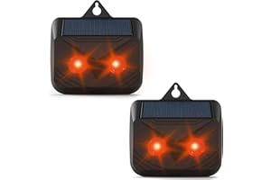 WUGEIN Predator Eye Night Time Solar Powered Animal Repeller-2 Pack,Waterproof,Animal Control,with Two Red Flashing Lights,Water Repellent Repeller for Cats Dogs Foxes Birds Skunks for Farm Garden Yard