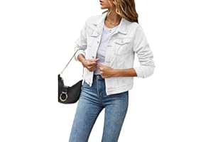 Geagodelia Women's Denim Jacket Ladies Vintage Short Jean Jackets Button Down Sweatshirt Y2K Aesthetic Top UK Spring Summer Autumn