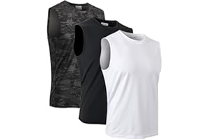 MeetHoo Canotta Sportiva Uomo Tank Top Senza Manica Canotte Palestra Maglia Senza Maniche Girocollo Sport Sportivi Estiva Bodybuilding per Running Gym Corsa