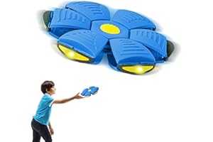 Bexdug Boule Soucoupe Volante,Jouet Soucoupe Volante Portable Jouet d'extérieur - Relaxation Flying Saucer Ball, Flying Flat Throw Disc Ball Beach Toy pour Enfants Adultes