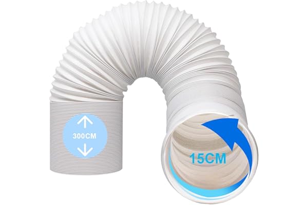 Tuyau Climatiseur Mobile, Rallonge Tuyau Gaine Évacuation Climatiseur Mobile Flexible d'évent JVISION de 130 mm/150 mm Pouces de Diamètre (Diamètre Extérieur 15cm x Longueur 3M)