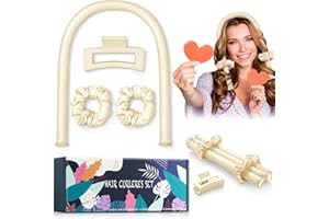 PINTAUR High Resilience Sponge Heatless Hair Curler, Heatless Curling Rod Headband for Long Hair to Sleep in Overnight, Adjustable Wavy Hairstyle Silk Heatless Curls Ribbon, Soft and Comfortable
