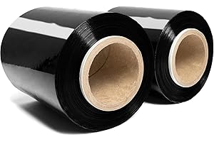 RAGO® Emballage déménagement noir Film à palette mini rouleaux Film déménagement Film emballage plastic wrap Film plastique Rouleau emballage colis-2x Noir 0.43kg