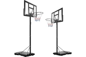 LIFERUN 10ft Basketball Hoop and Stand, Portable Basketball Set with 44" Backboard, Height Adjustable 2.3M-3.05M Freestanding Basketball Professional Basketball Hoop System for Children/Adults