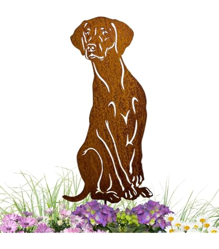 Gartenfigur Dackel Aus Edelrost - 50x33cm Wetterfeste Metall Deko Für Garten & Terrasse