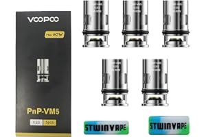 VOPOO for VooPoo PNP VM5 Mesh Coils Drag S X Max Mod PnP X Pod Tank Coil Argus X GT air Pro Vinci X 2 R air Mod Pod Doric 60 Musket Seal V Suit Coils 0.2ohm Pack of 5
