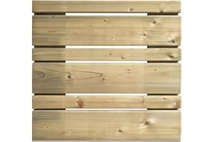 Jardipolys Dalle en Bois 50 x 50 cm | Dalles à Lame Lisse en Bois pour l’extérieur | caillebotis de Sol extérieur pour terrasse, Jardin, Balcon | revêtement de Sol Facile | Plancher extérieur Bois