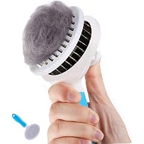 Selbstreinigende Katzenbürste Aus Silikon – 2-in-1 Massage & Haarentferner, Hellblau