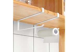BOSCOW 2 Pezzi Portarotolo da Cucina, Porta Carta da Cucina Sottopensile Porta Porta Canovaccio Cucina Porta Scottex da Appendere Porta Rotoli Cucina Senza Foratura Porta Rotolo per Cucina, Bagno, Armadi