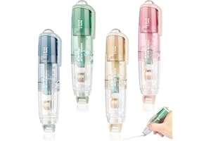 SONEER Kleberoller, 4 Stück Fotokleber, Doppelseitiges Klebeband Roller für Scrapbook, Kartenherstellung, Sammelalben, Basteln, Schule und Büro Klebemaus (5mx6mm)