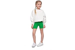 SOFTSAIL Girls Cycling Shorts Short Girl Cotton Leggings Shorts for Kids Girls School Shorts Gymnastics Sports Shorts Knee Length Breathable Comfy Bike Dancing Sport