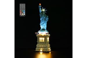 MENZAVA Luz (Control Remoto) Compatible con LEGO 21042 Estatua de la Libertad Architecture. - Kit de iluminación LED para el Modelo de Bloques de construcción (Modelos NO Incluido)